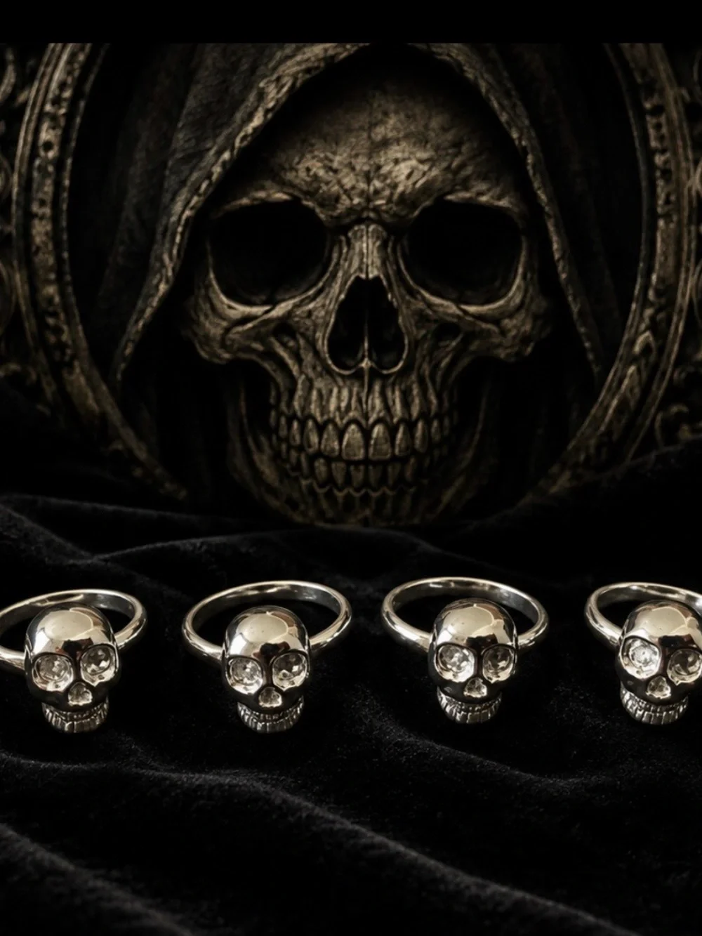Silver Skull Rings-unisex-sizes 4-10